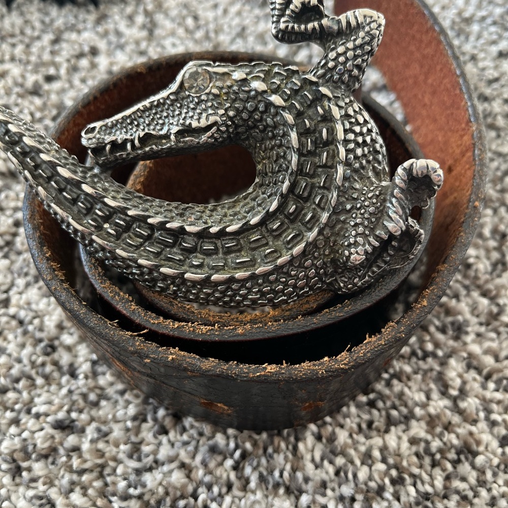 Black leather belt